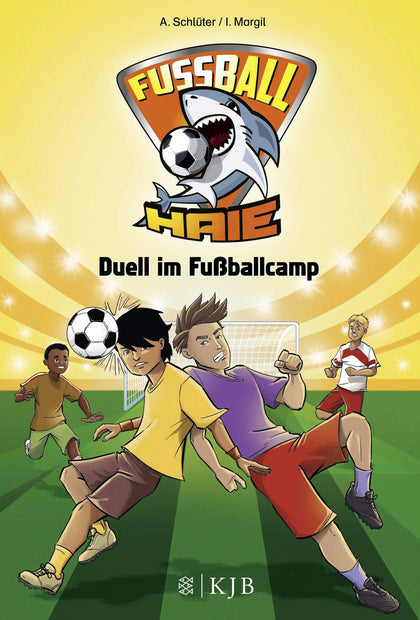 Buchcover von 'Fußball-Haie: Duell im Fußballcamp' - Gebundene Ausgabe von Andreas Schlüter