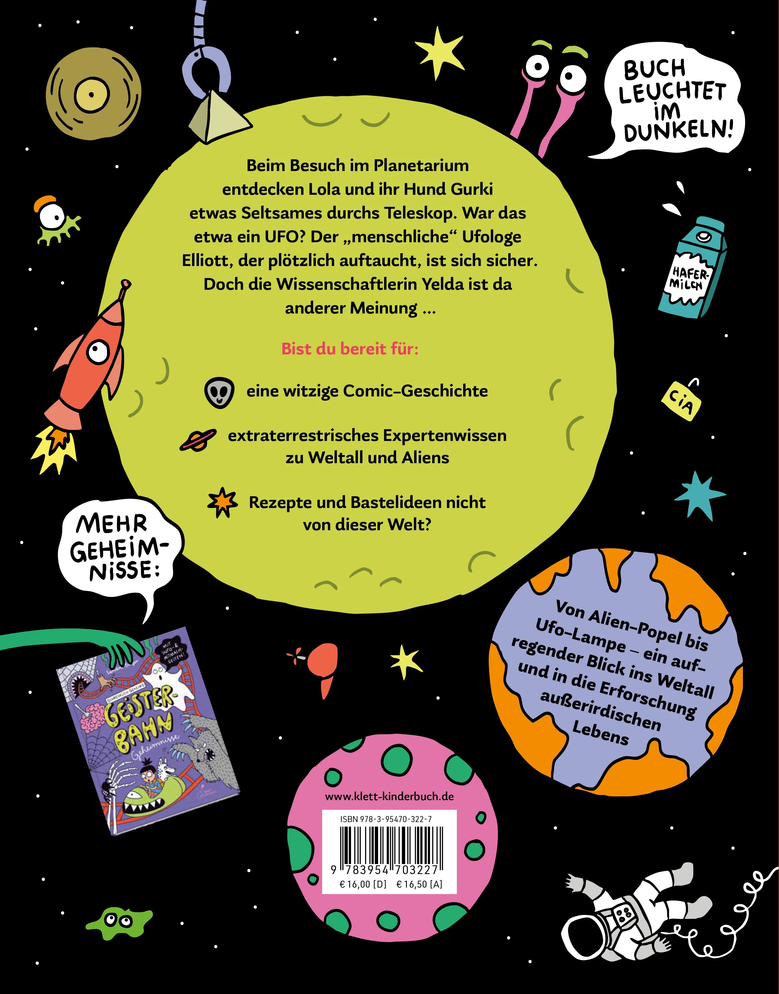 Buchrückseite von 'Galaktisch geheime Alien-Geheimnisse' mit Klappentext - Gebundene Ausgabe