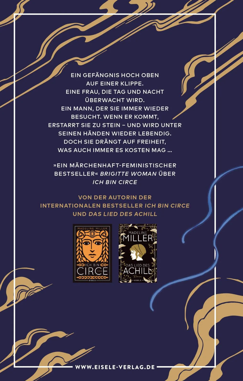 Buchrückseite von 'Galatea' mit Klappentext - Gebundene Ausgabe