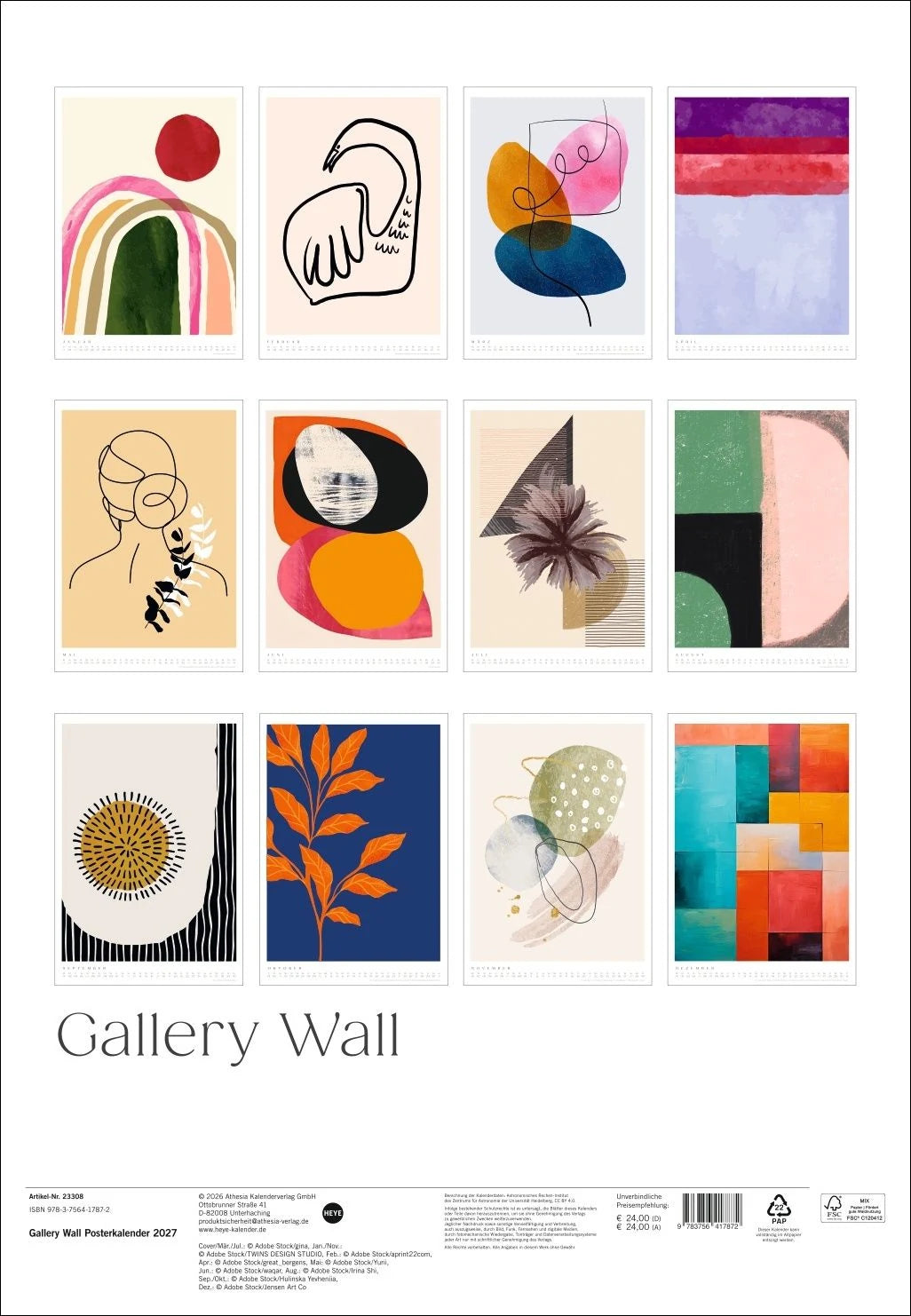 Gallery Wall Posterkalender 2027 – Ansicht
