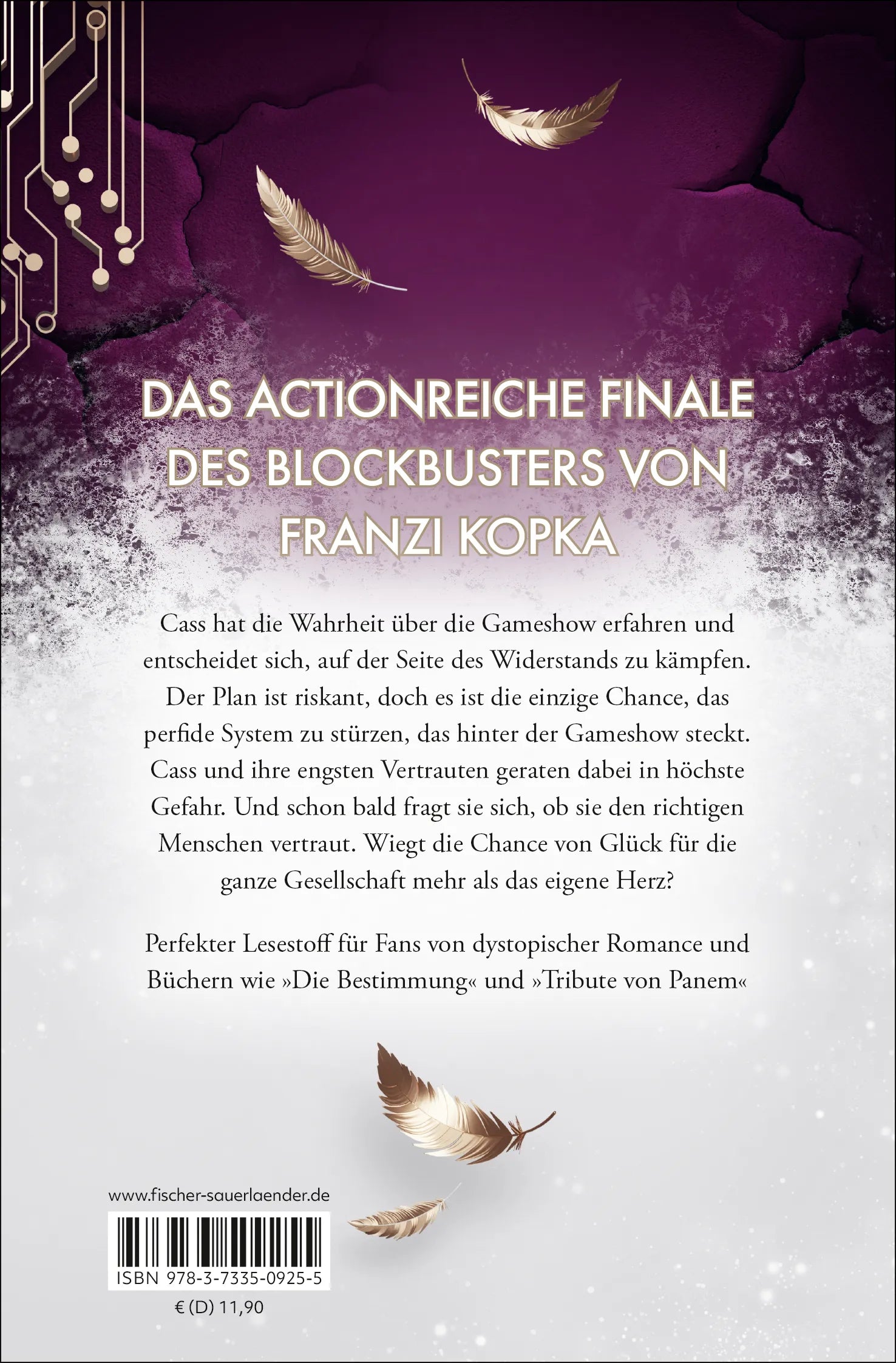 Buchrückseite von 'Gameshow – Das Versprechen von Glück' mit Klappentext - Taschenbuch