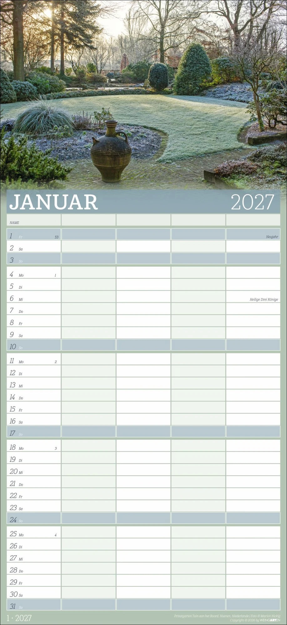 Garten Familienplaner 2027 – Ansicht