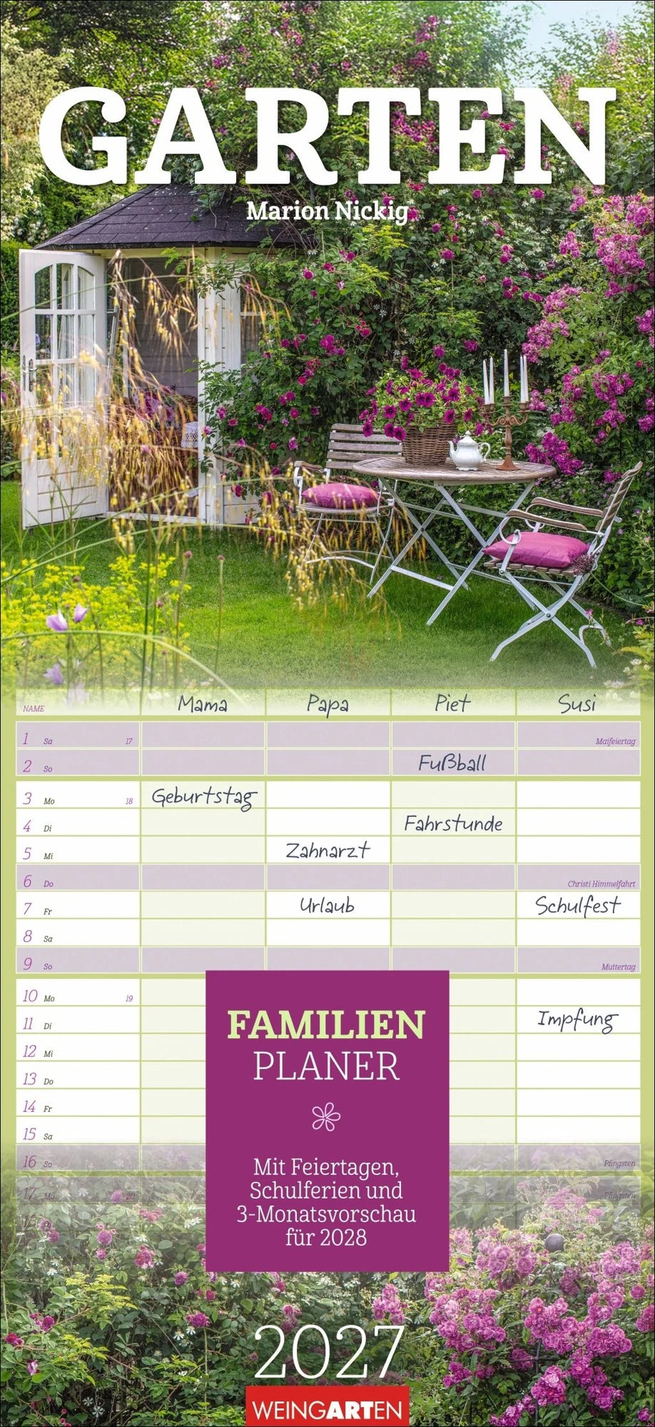 Familienplaner: Garten Familienplaner 2027