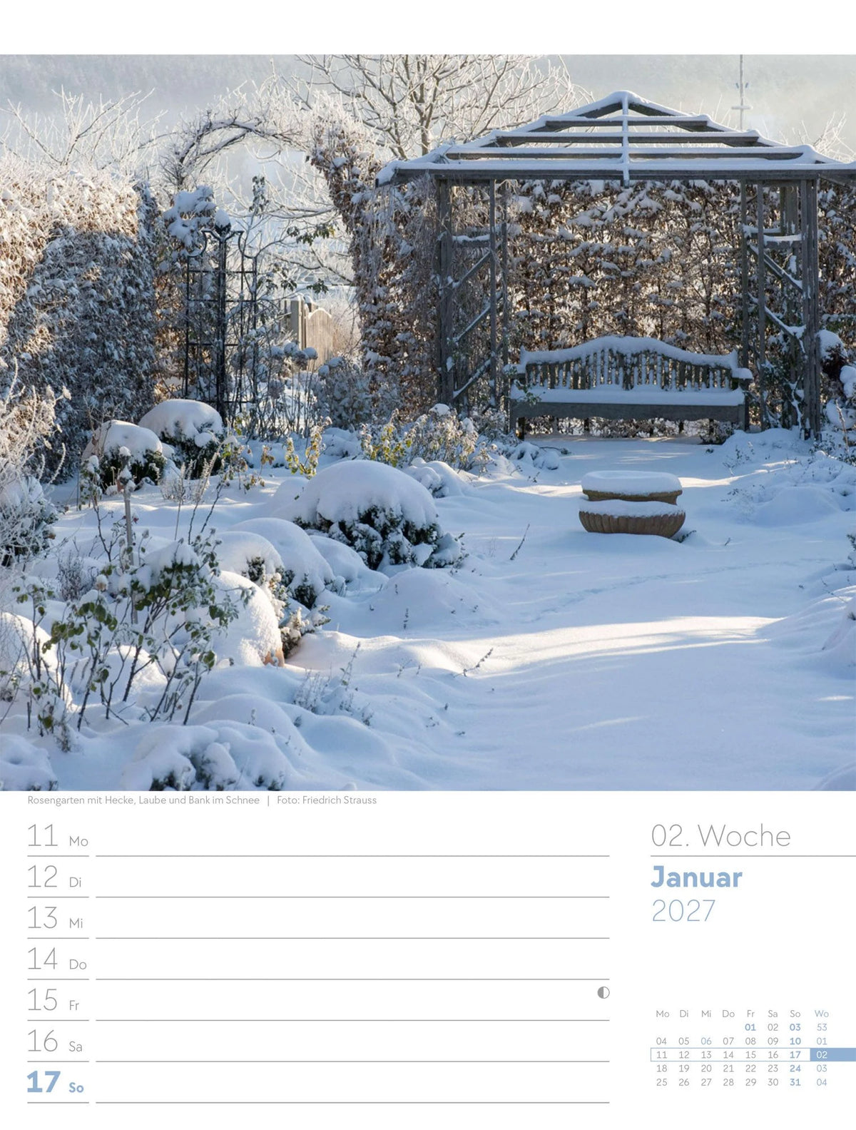 Gartenglück Wochenplaner Kalender 2027 – Ansicht