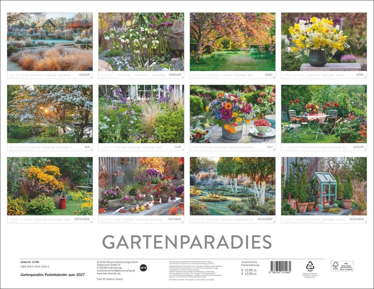 Gartenparadies Posterkalender 2027 – Ansicht