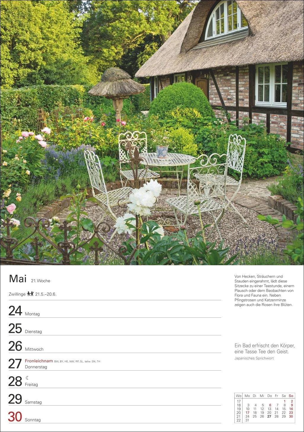 Gartenparadiese Wochenplaner 2027 - 53 faszinierende Fotografien – Ansicht