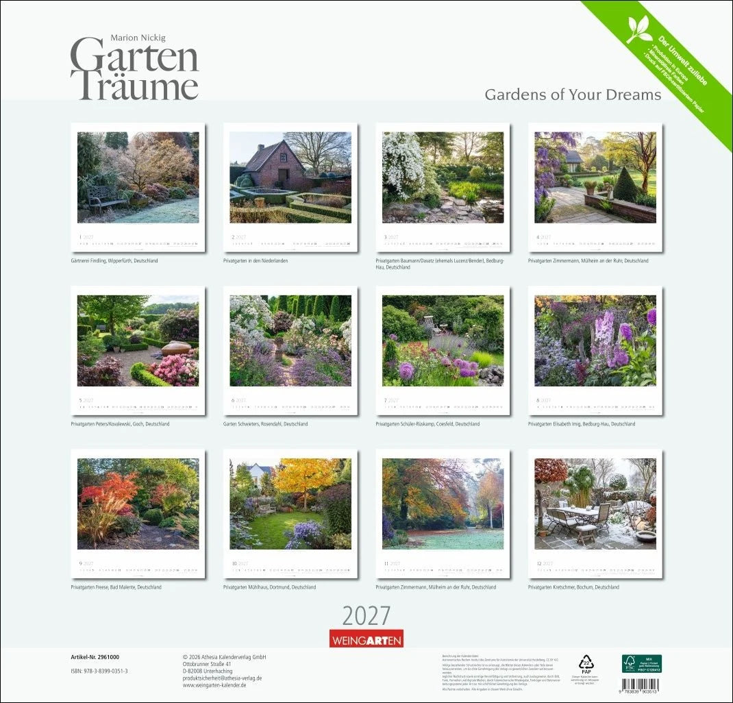 Gartenträume Kalender 2027 – Ansicht