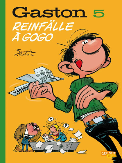 Buchcover von 'Gaston Neuedition 5: Reinfälle à gogo' - Gebundene Ausgabe von André Franquin