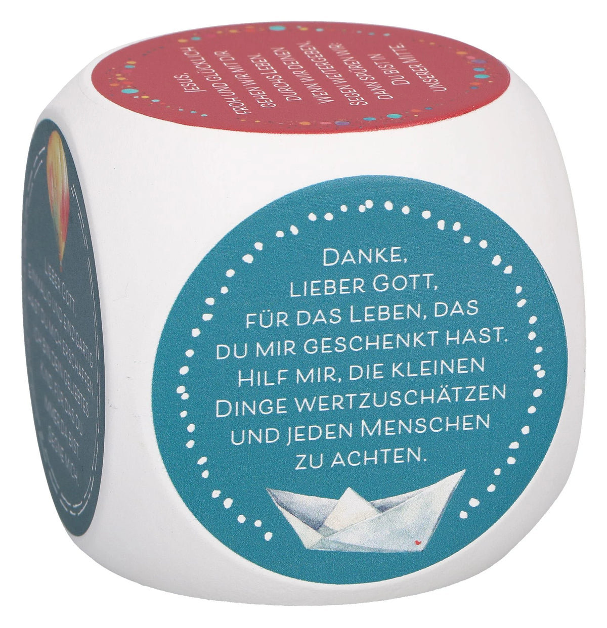 Gebetswürfel für Kinder mit Dankgebeten – Ansicht