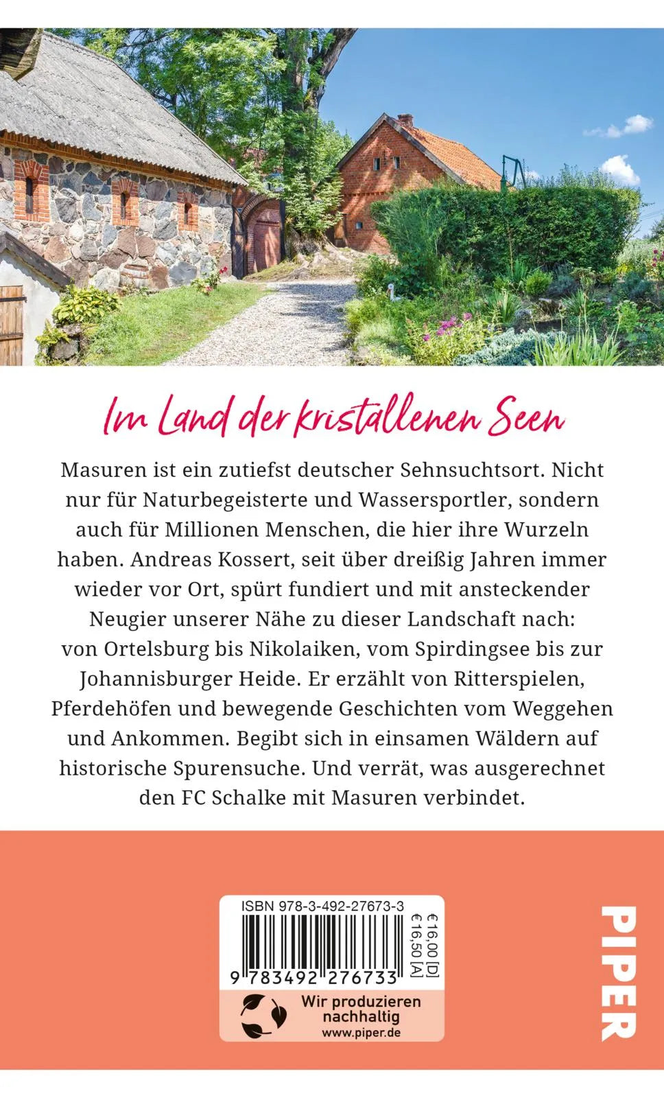 Buchrückseite von 'Gebrauchsanweisung für Masuren' mit Klappentext - Taschenbuch