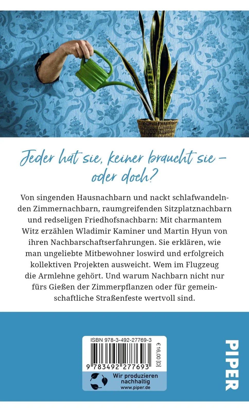 Buchrückseite von 'Gebrauchsanweisung für Nachbarn' mit Klappentext - Taschenbuch