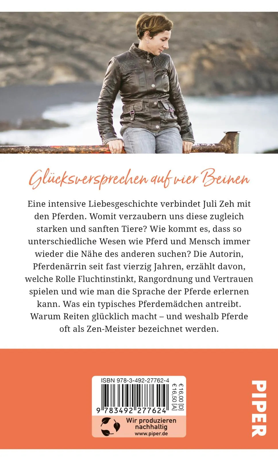 Buchrückseite von 'Gebrauchsanweisung für Pferde' mit Klappentext - Taschenbuch