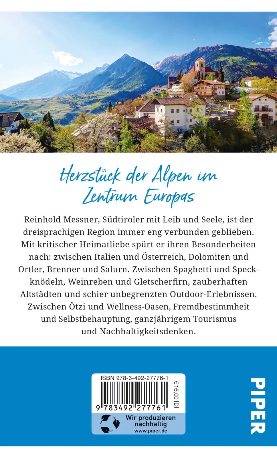 Buchrückseite von 'Gebrauchsanweisung für Südtirol' mit Klappentext - Taschenbuch