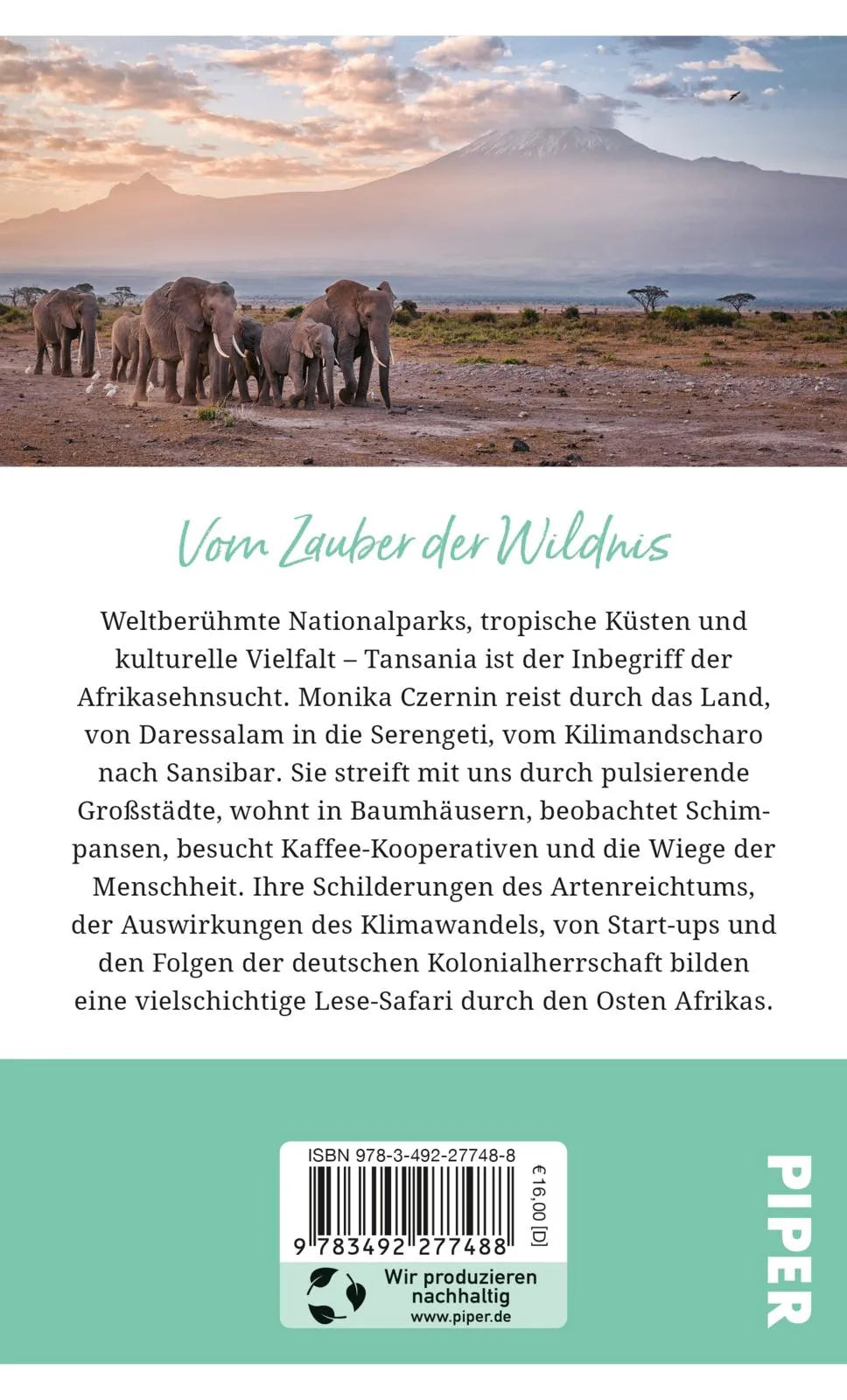 Buchrückseite von 'Gebrauchsanweisung für Tansania' mit Klappentext - Taschenbuch