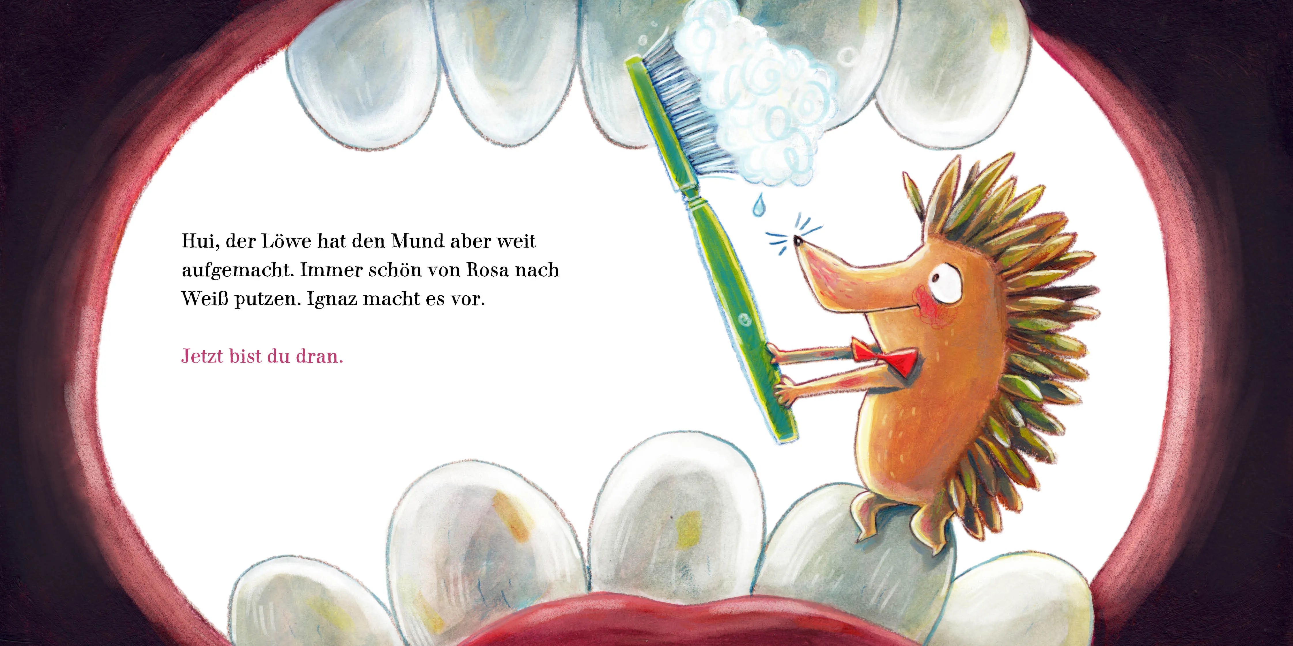 Abbildung von 'Hilf dem Löwen Zähne putzen!'