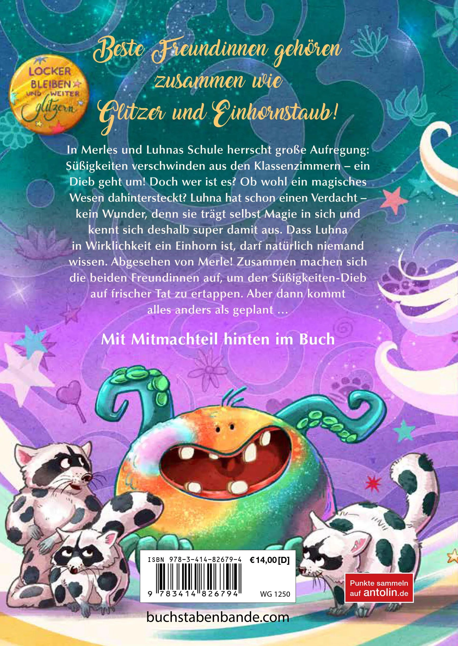 Abbildung von 'Zwei wie Glitzer und Einhornstaub - Der Süßigkeiten-Dieb'