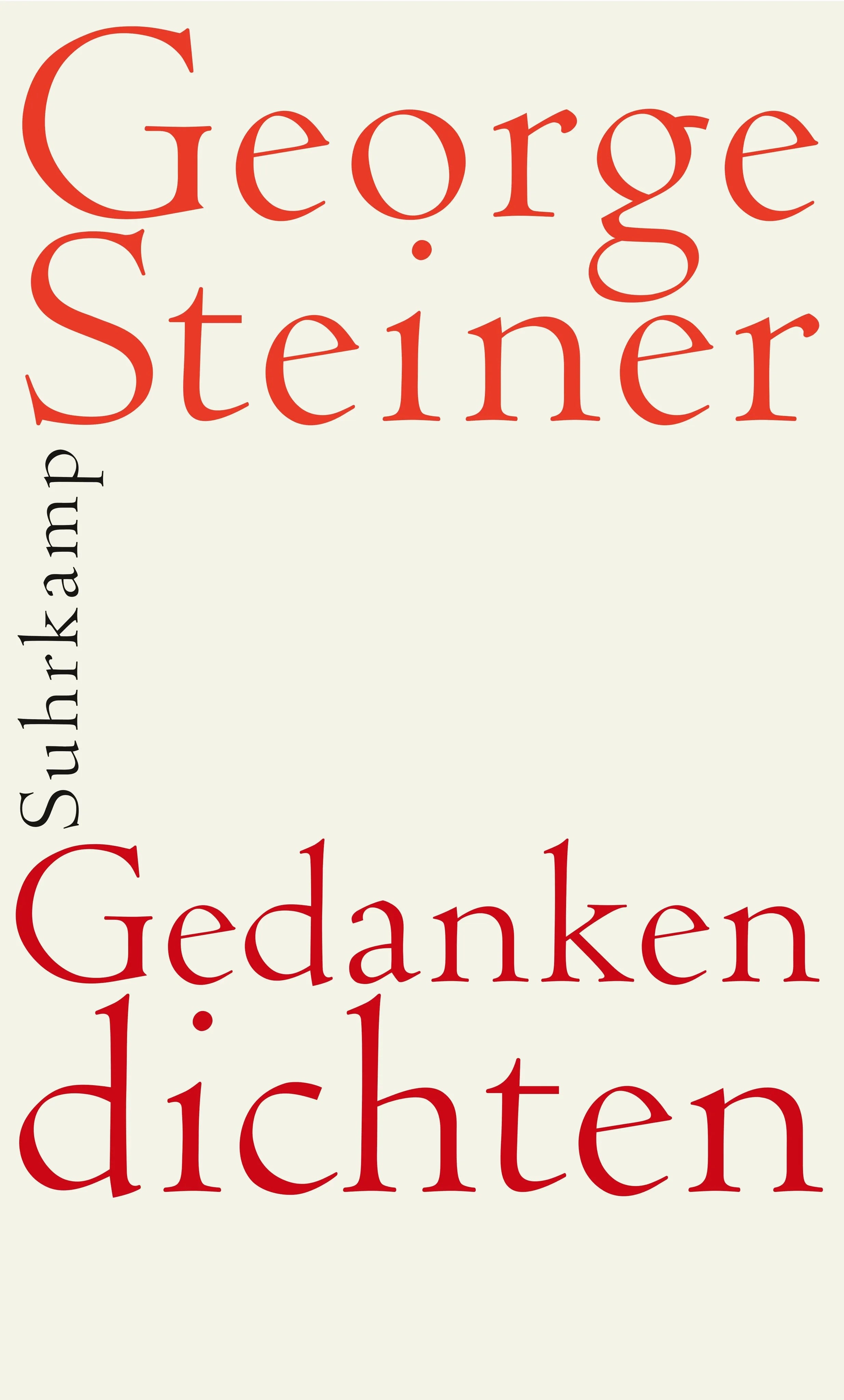 Buchcover von 'Gedanken dichten' - Gebundene Ausgabe von George Steiner