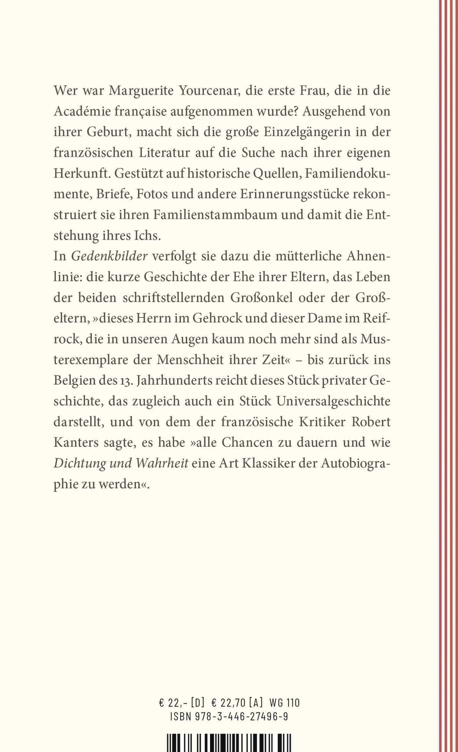 Marguerite Yourcenar - Gedenkbilder