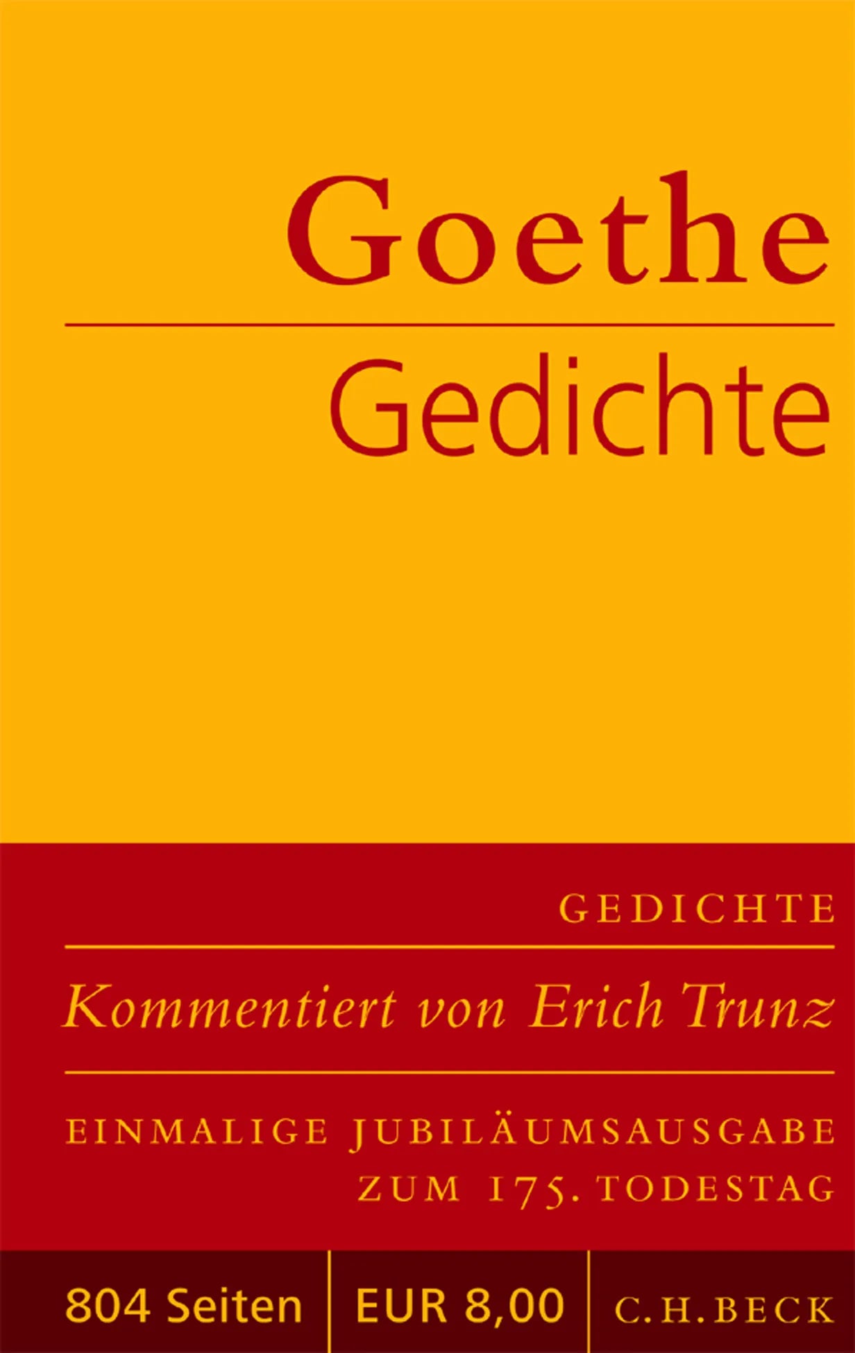 Buchcover von 'Gedichte' - Gebundene Ausgabe von Johann Wolfgang von Goethe
