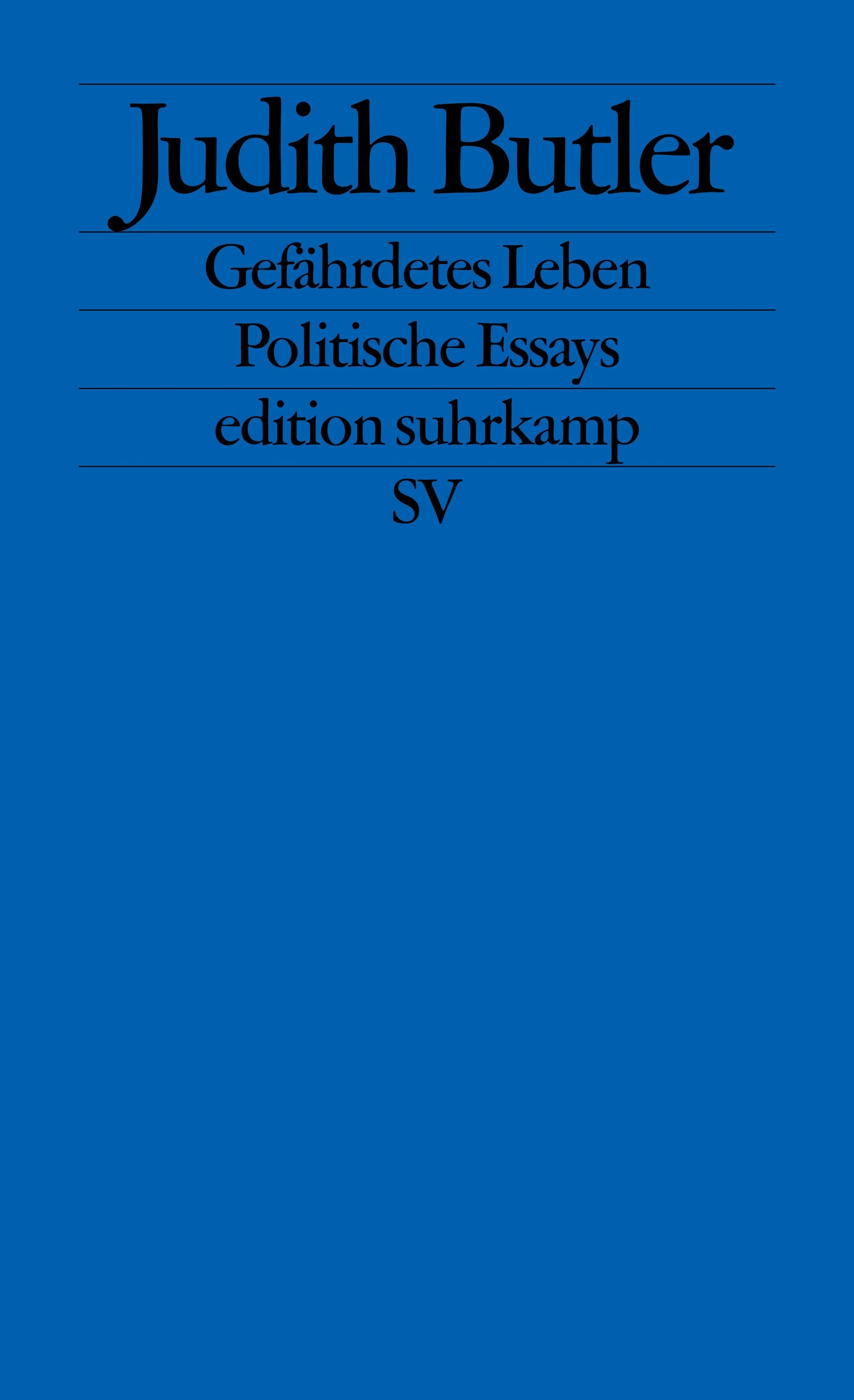 Buchcover von 'Gefährdetes Leben' - Taschenbuch von Judith Butler
