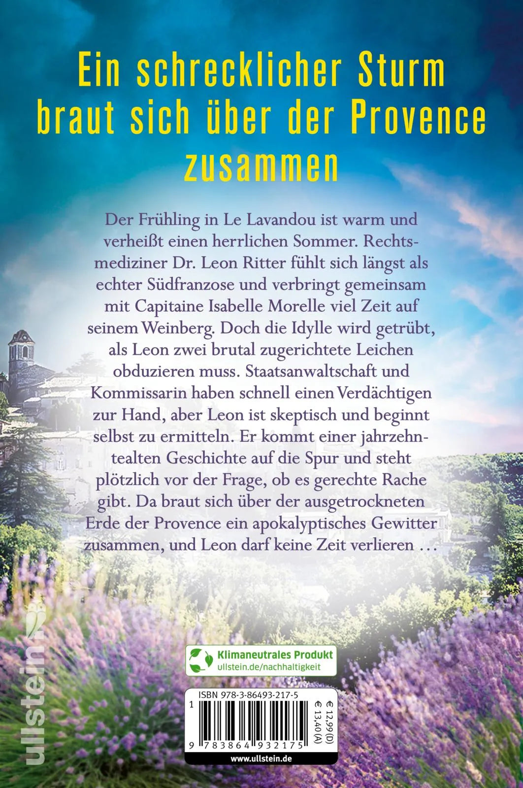 Buchrückseite von 'Gefährlicher Lavendel' mit Klappentext - Paperback