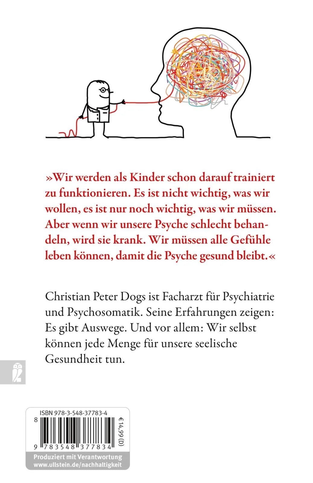 Buchrückseite von 'Gefühle sind keine Krankheit' mit Klappentext - Taschenbuch