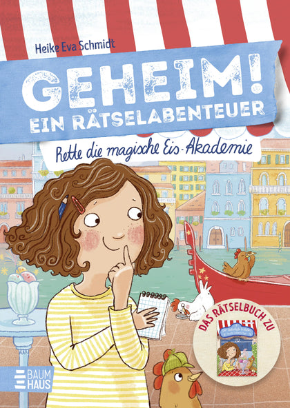 Buchcover von 'Geheim! Ein Rätselabenteuer - Rette die magische Eis-Akademie' - Gebundene Ausgabe von Heike Eva Schmidt