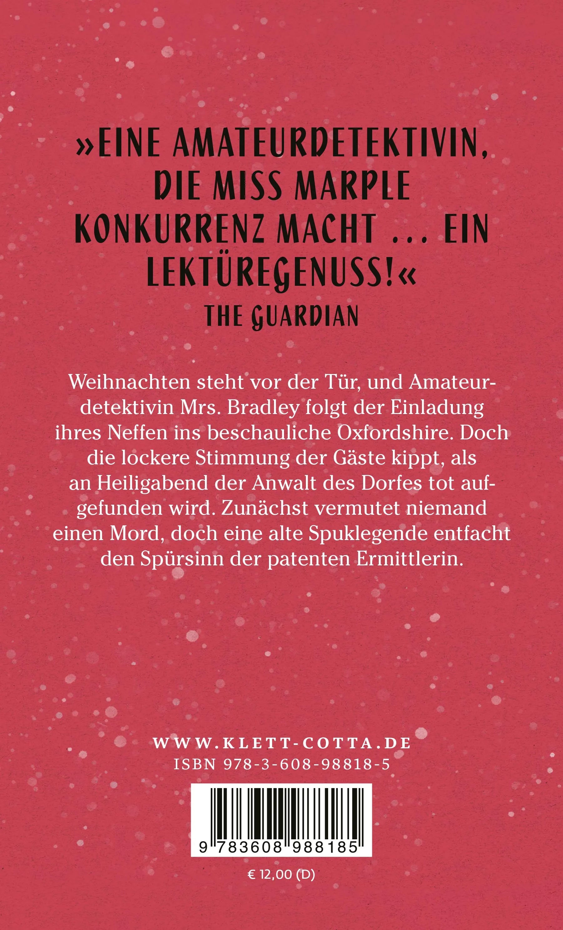 Buchrückseite von 'Geheimnis am Weihnachtsabend' mit Klappentext - Taschenbuch