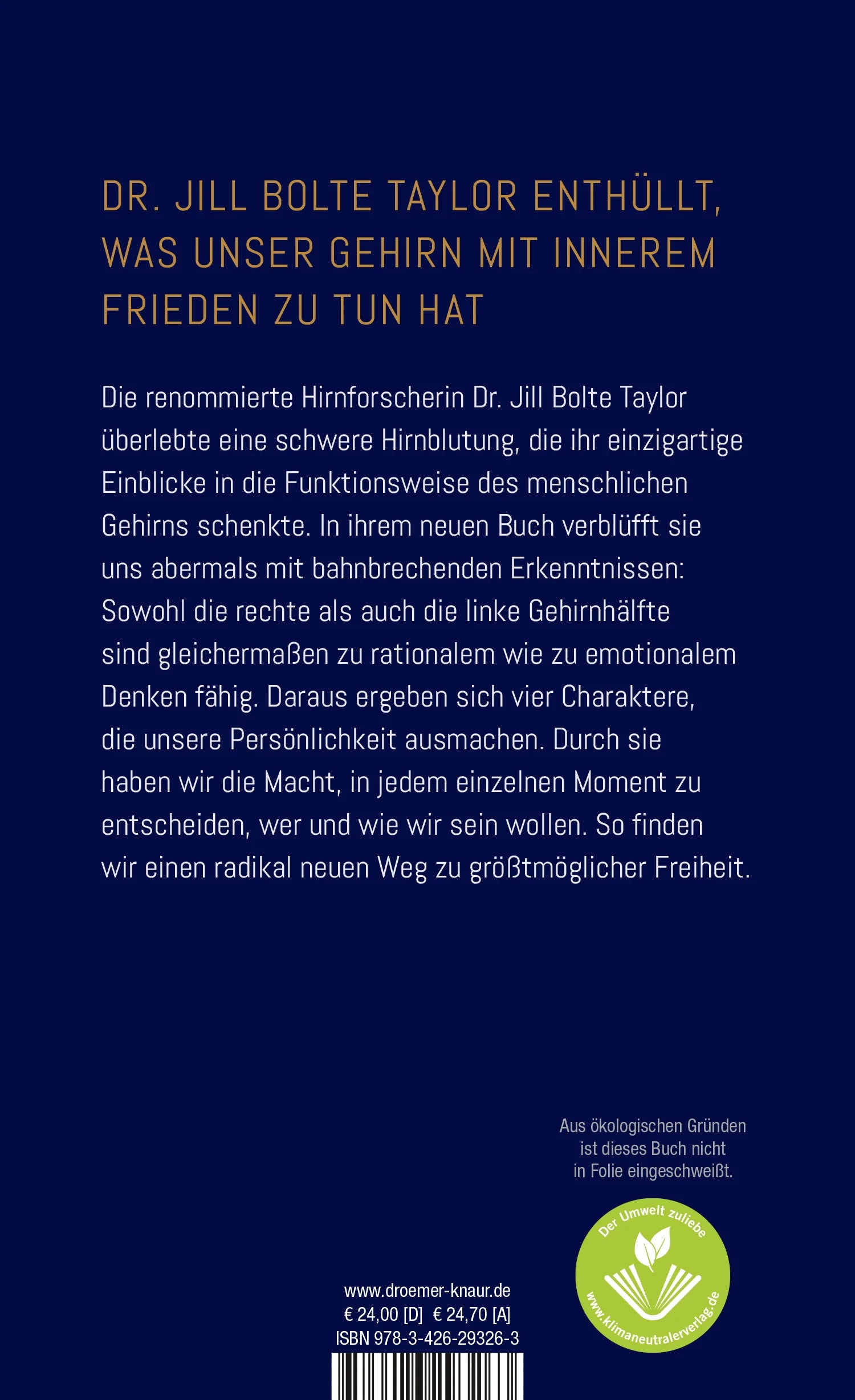 Buchrückseite von 'Gehirn^4' mit Klappentext - Gebundene Ausgabe