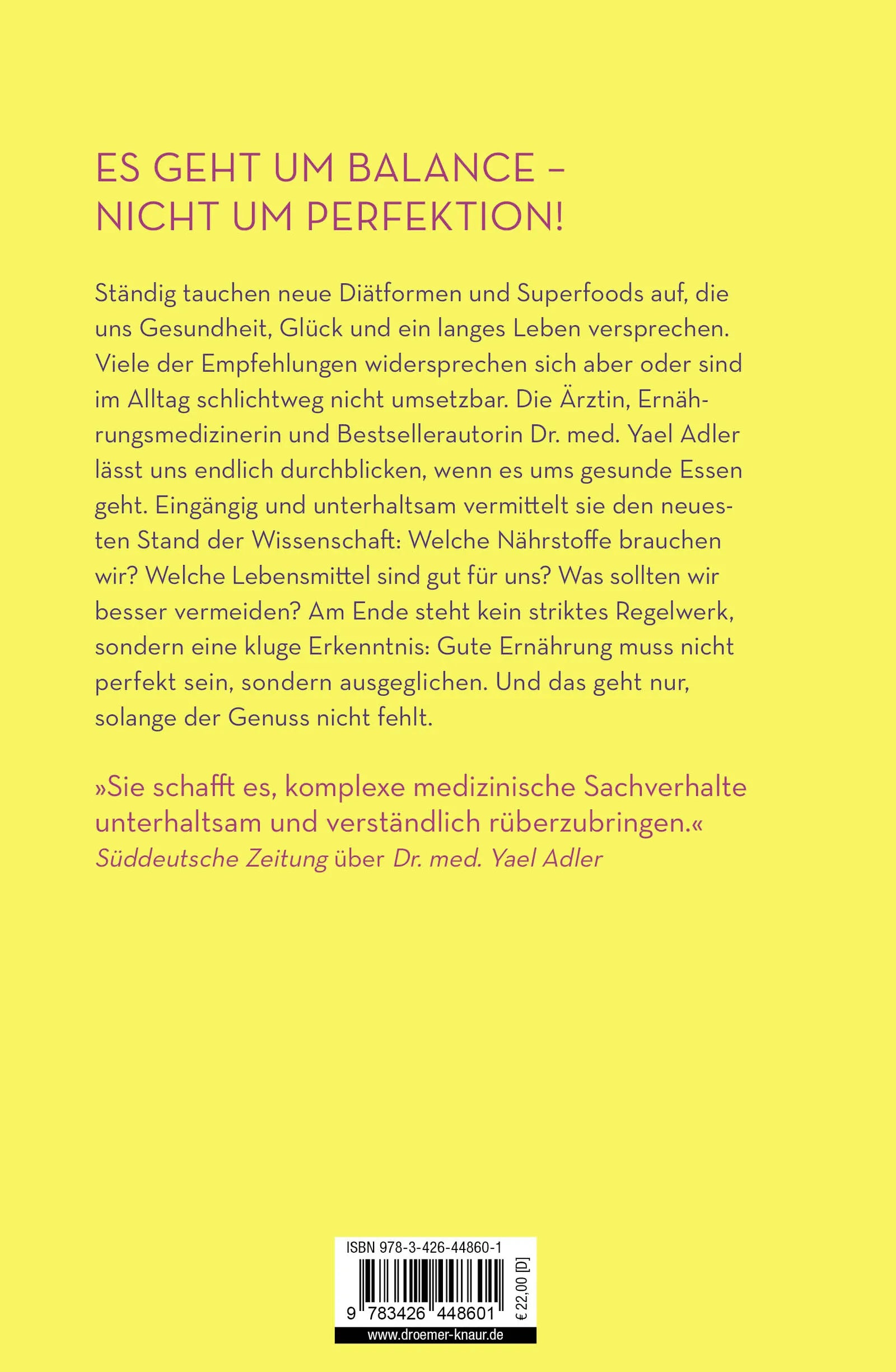 Rückseite: Genial ernährt! (Hardcover)