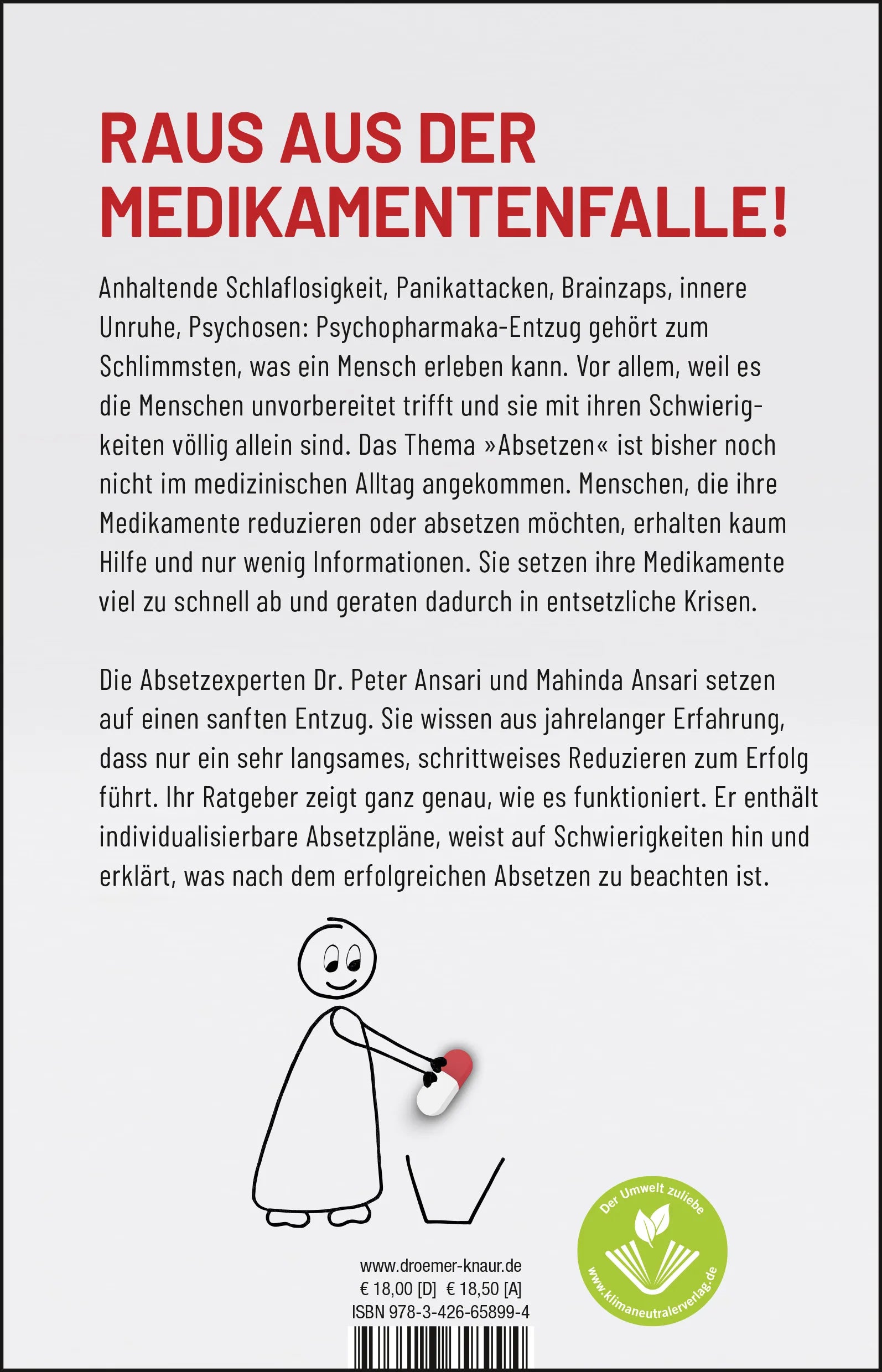 Buchrückseite von 'Genug geschluckt!' mit Klappentext - Paperback
