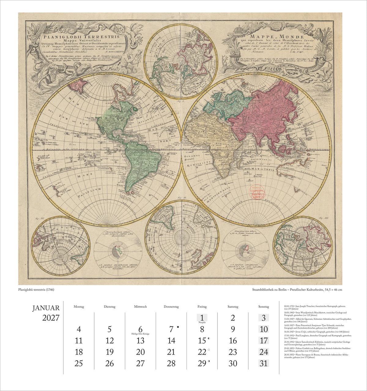 Geographisch-Kartographischer Kalender 2027 – Ansicht