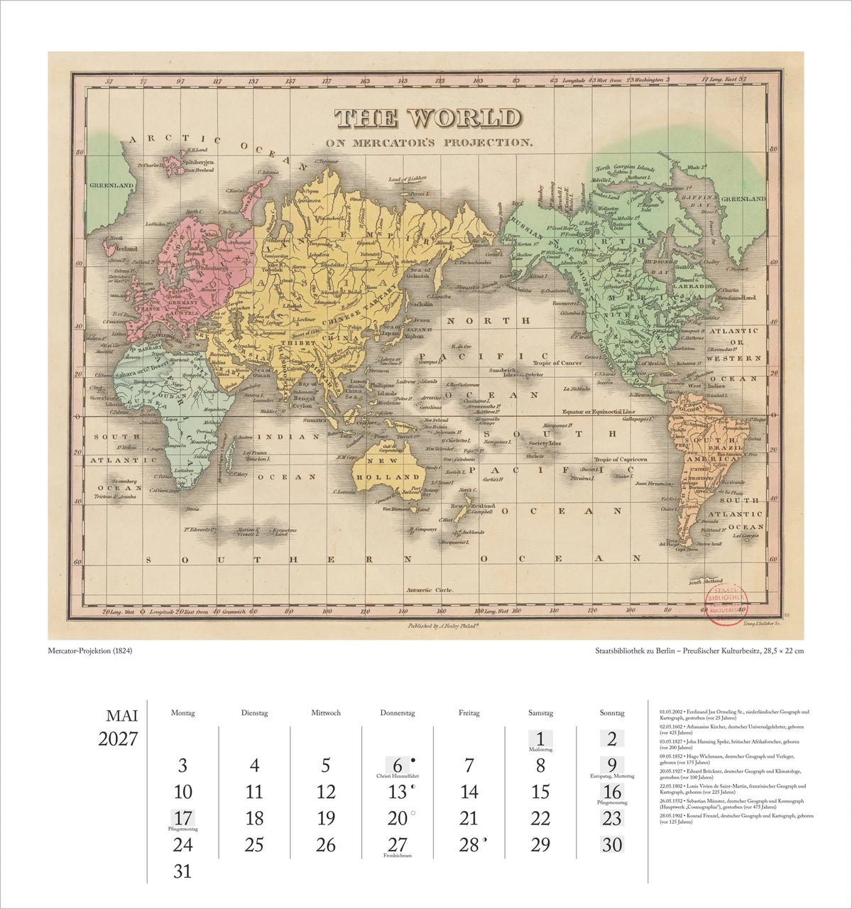 Geographisch-Kartographischer Kalender 2027 – Ansicht