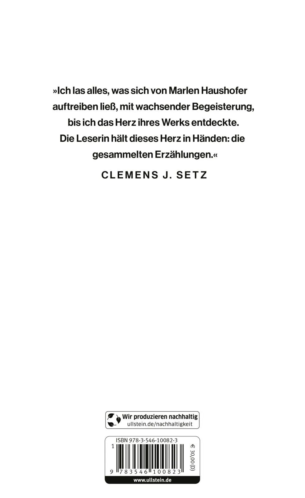 Buchrückseite von 'Gesammelte Erzählungen' mit Klappentext - Gebundene Ausgabe