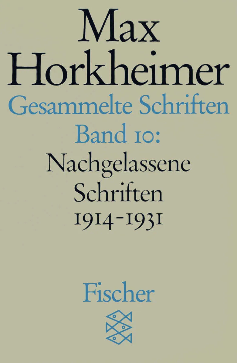 Buchcover von 'Gesammelte Schriften in 19 Bänden' - Taschenbuch von Max Horkheimer