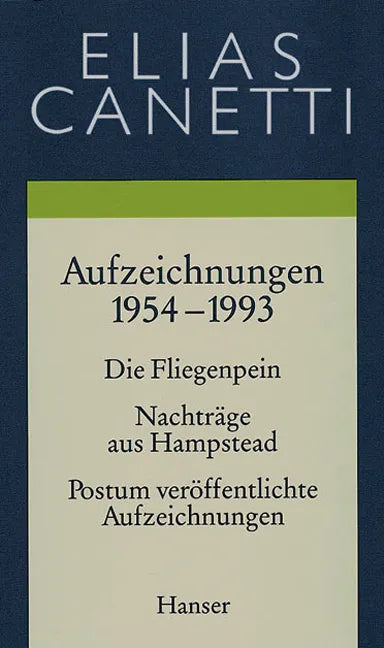 Buchcover von 'Gesammelte Werke Band 5: Aufzeichnungen 1954-1993' - Gebundene Ausgabe von Elias Canetti