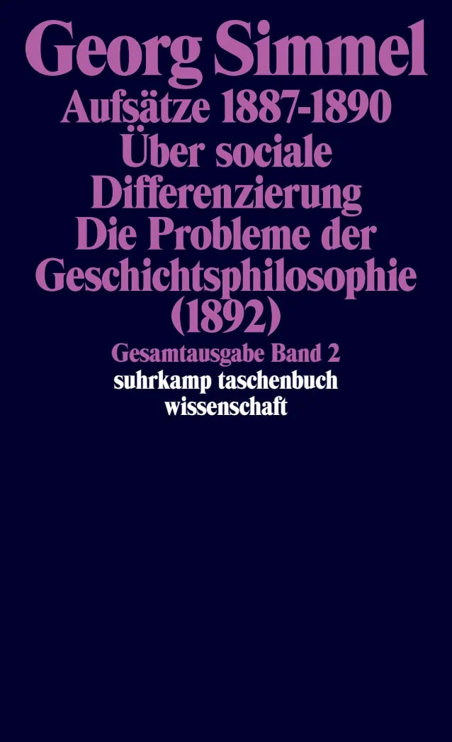 Buchcover von 'Gesamtausgabe in 24 Bänden' - Taschenbuch von Georg Simmel