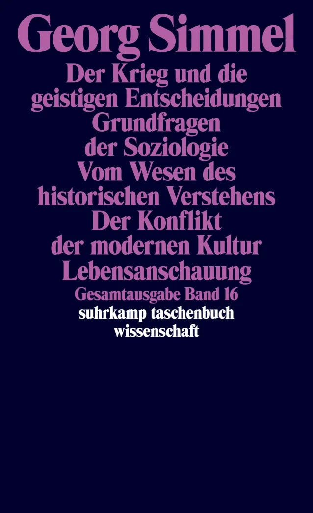 Buchcover von 'Gesamtausgabe in 24 Bänden' - Taschenbuch von Georg Simmel