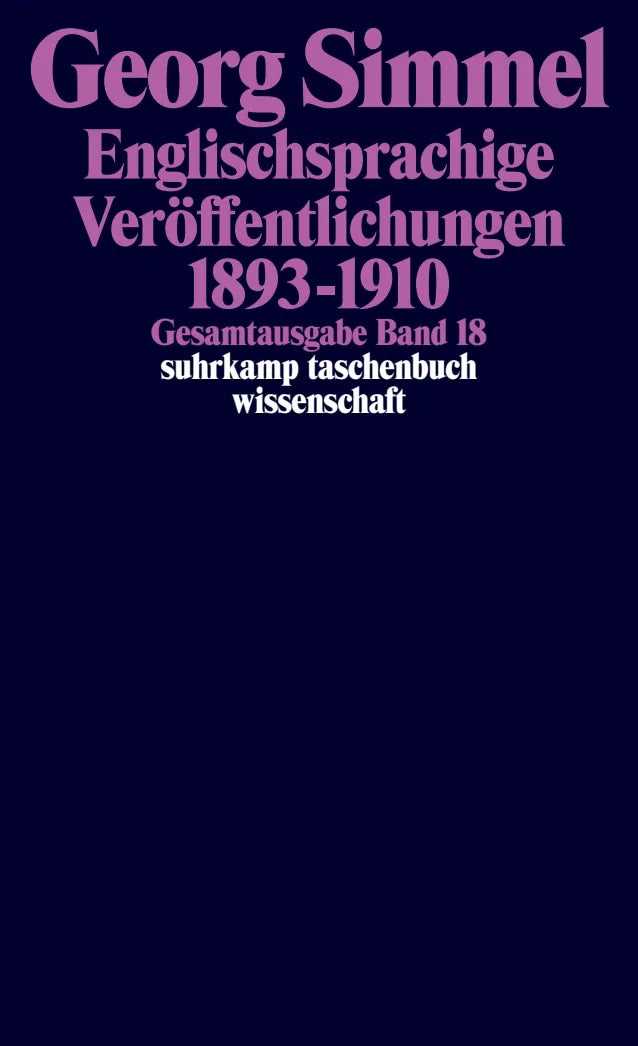 Buchcover von 'Gesamtausgabe in 24 Bänden' - Taschenbuch von Georg Simmel