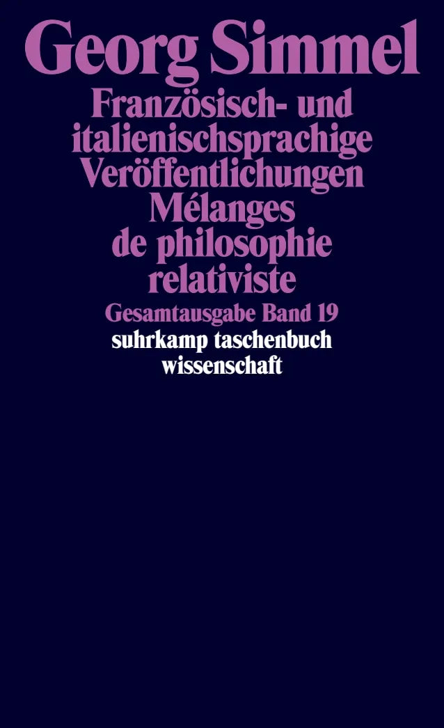 Buchcover von 'Gesamtausgabe in 24 Bänden' - Taschenbuch von Georg Simmel