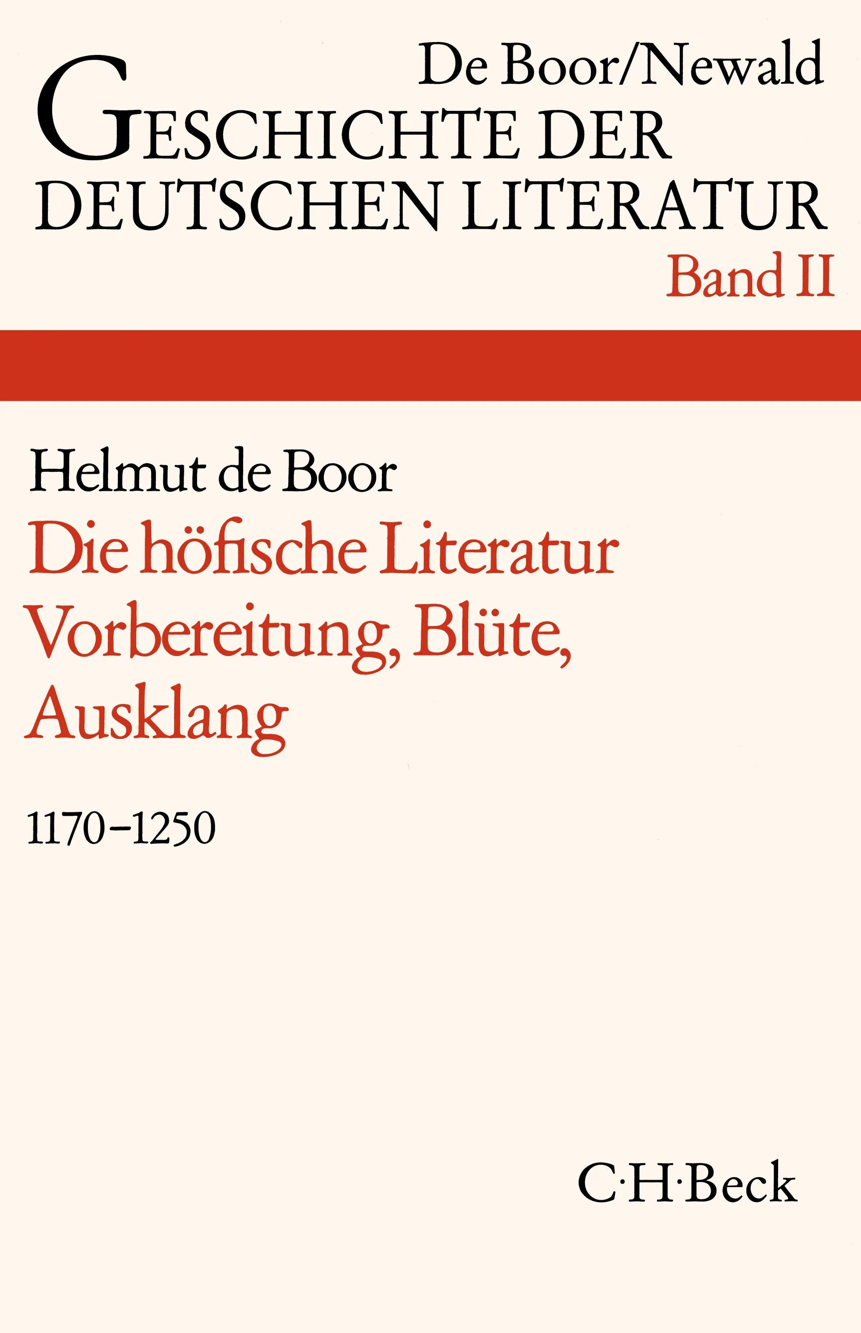 Buchcover von 'Geschichte der deutschen Literatur Bd. 2: Die höfische Literatur' - Gebundene Ausgabe von Helmut Boor