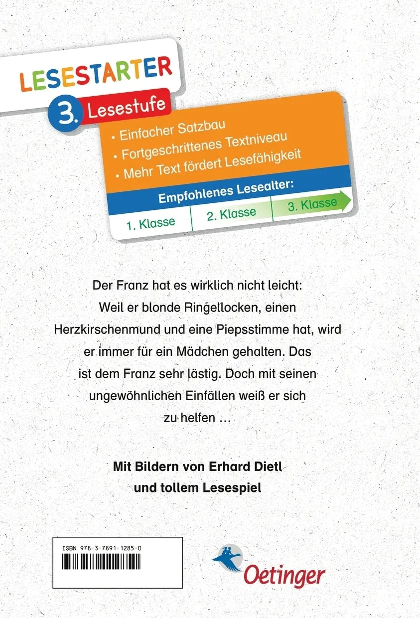 Buchrückseite von 'Geschichten vom Franz' mit Klappentext - Gebundene Ausgabe