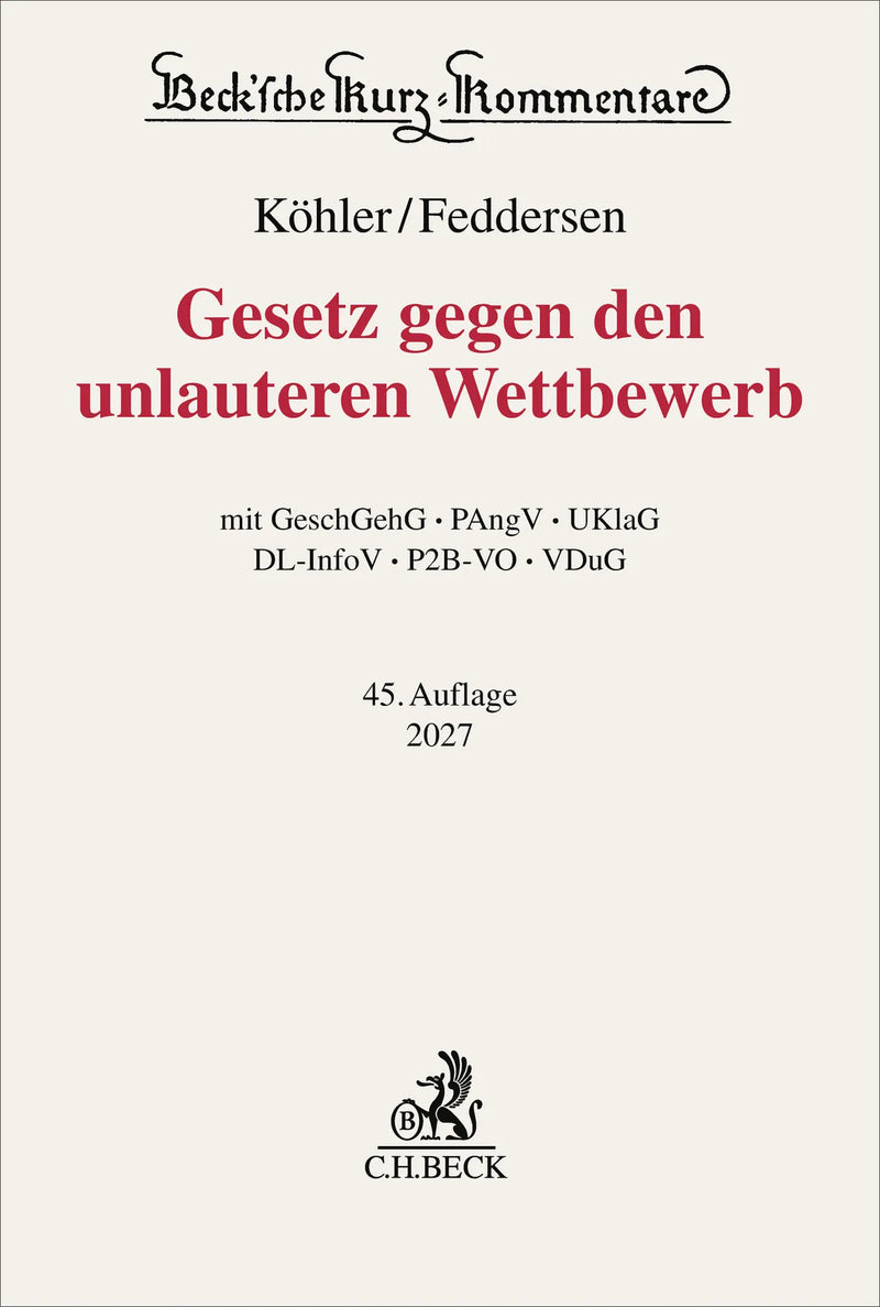 Gesetz gegen den unlauteren Wettbewerb. UWG