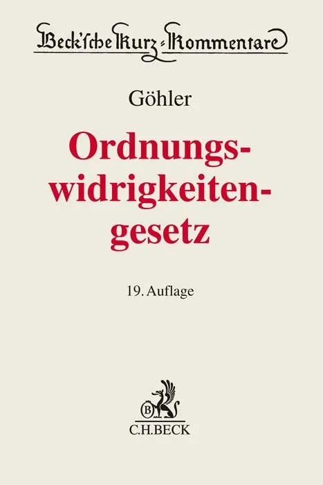 Buchcover von 'Gesetz über Ordnungswidrigkeiten. OWiG' - Gebundene Ausgabe von Erich Göhler