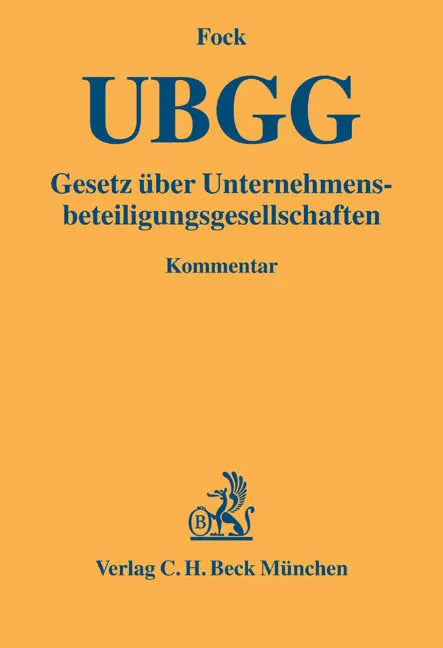 Buchcover von 'Gesetz über Unternehmensbeteiligungsgesellschaften. UBGG' - Gebundene Ausgabe von Till Fock