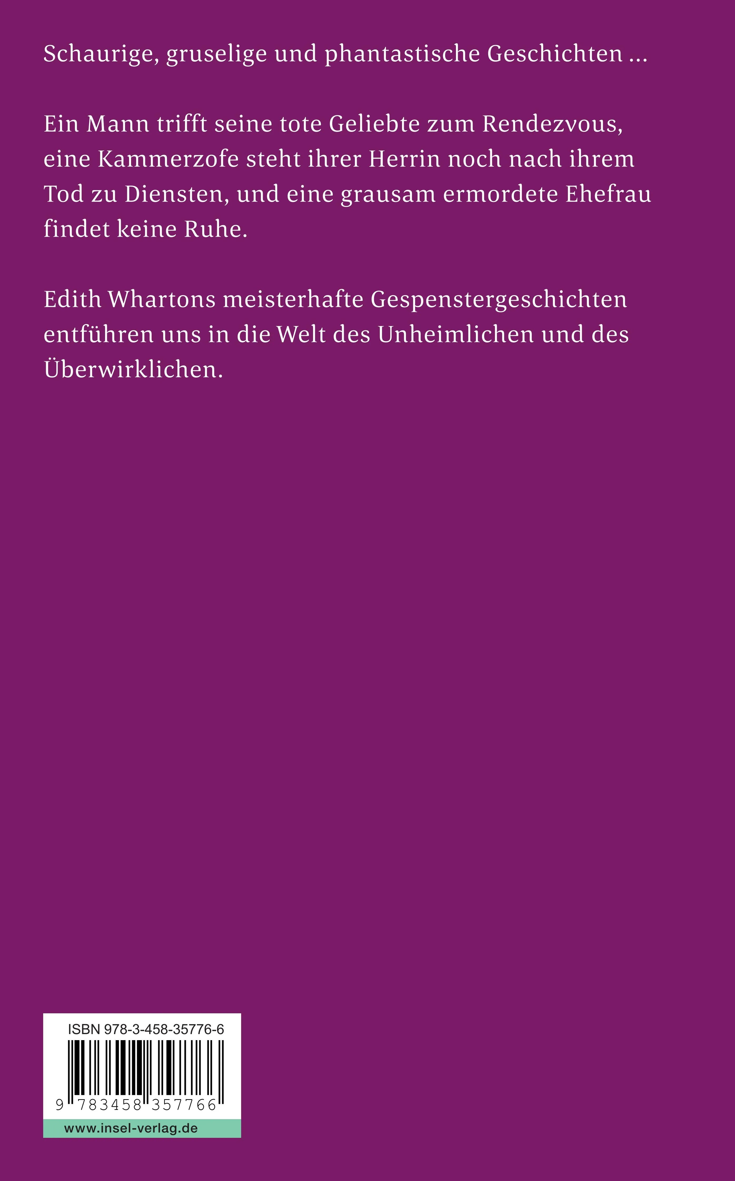 Buchrückseite von 'Gespenstergeschichten' mit Klappentext - Taschenbuch