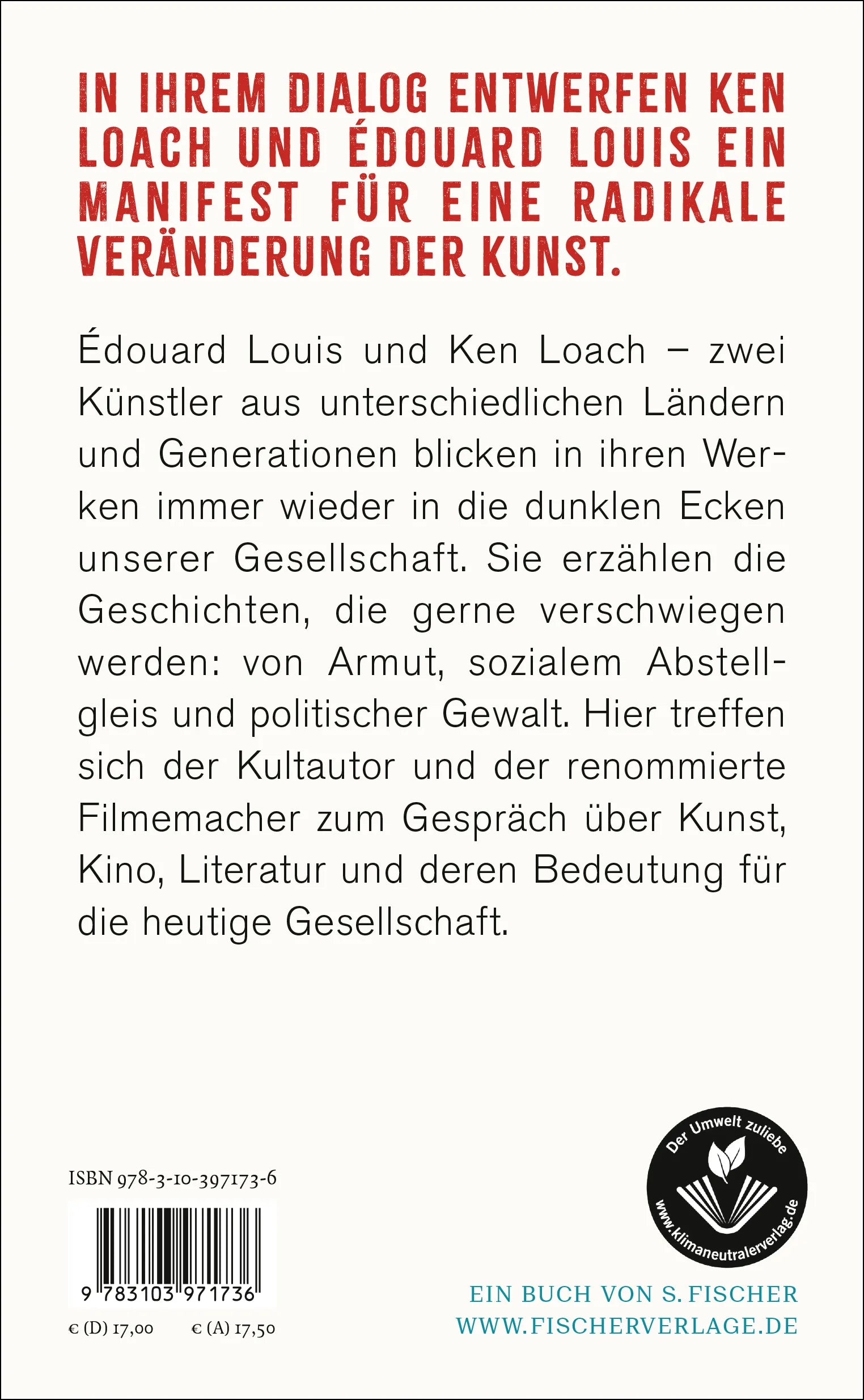 Buchrückseite von 'Gespräch über Kunst und Politik' mit Klappentext - Gebundene Ausgabe