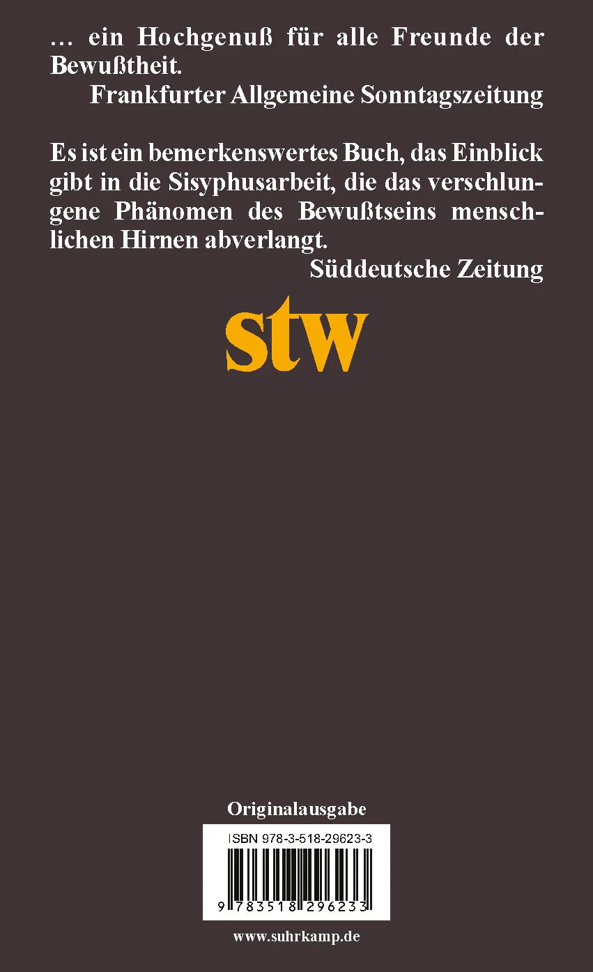 Buchrückseite von 'Gespräche über Bewußtsein' mit Klappentext - Taschenbuch