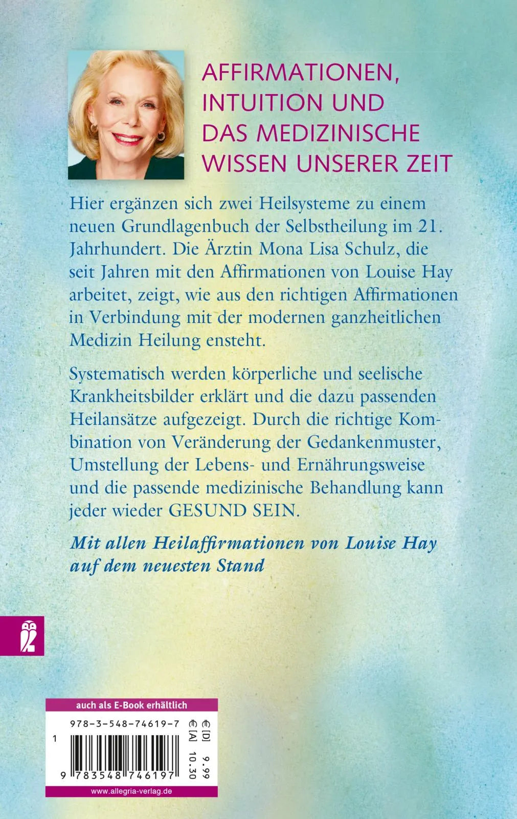 Buchrückseite von 'Gesund Sein' mit Klappentext - Taschenbuch