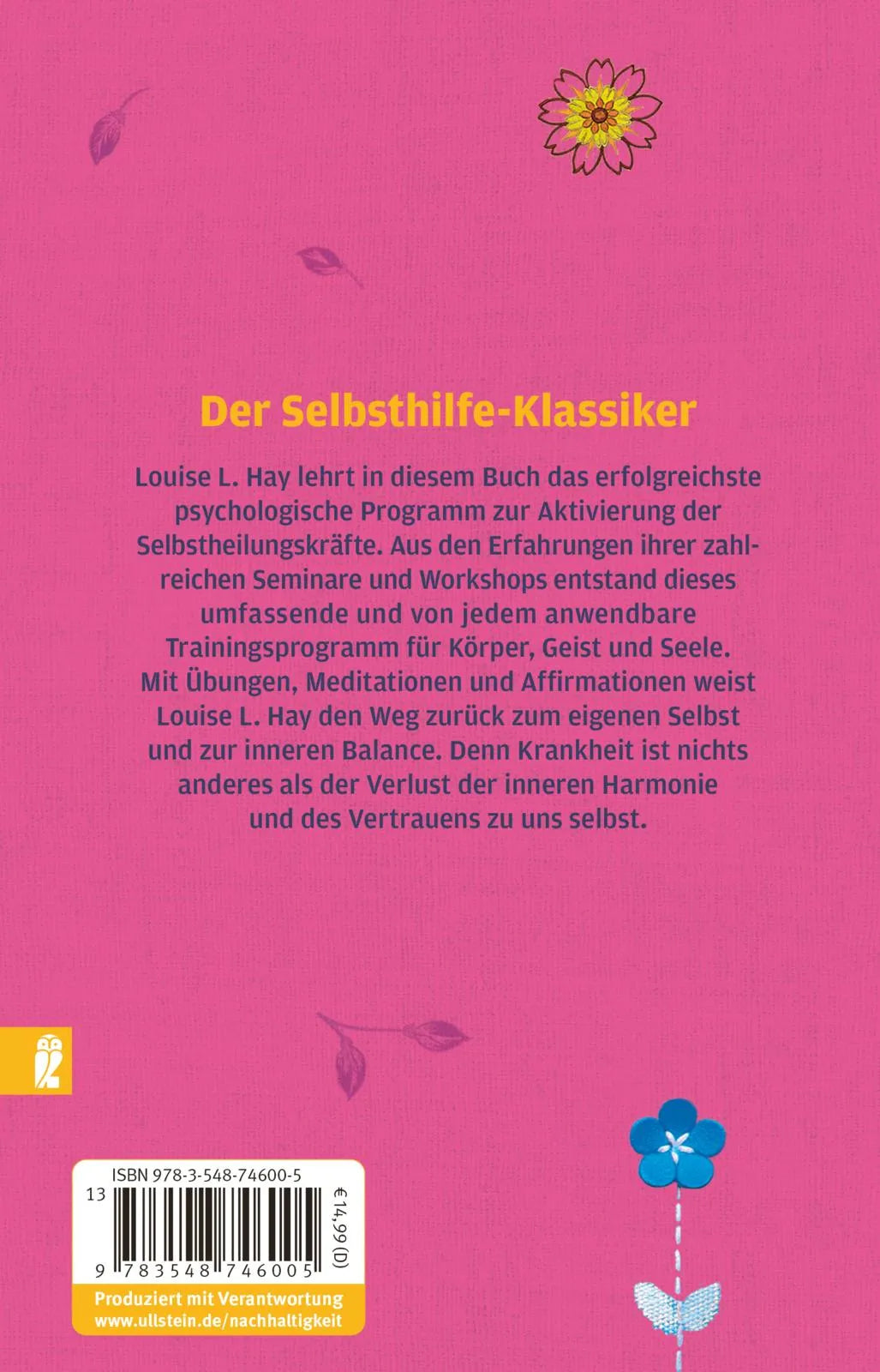 Buchrückseite von 'Gesundheit für Körper und Seele' mit Klappentext - Taschenbuch